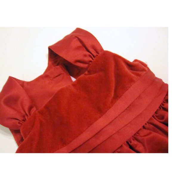 Carter's Girl Size 9 Month Red Velour Dress - Picture 2 of 2